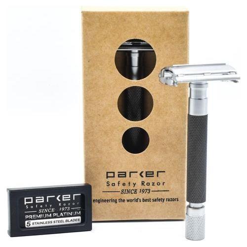 Parker 74R GR Graphite & Satin Chrome Heavyweight Butterfly Open Safety Razor by Pasteur Pharmacy