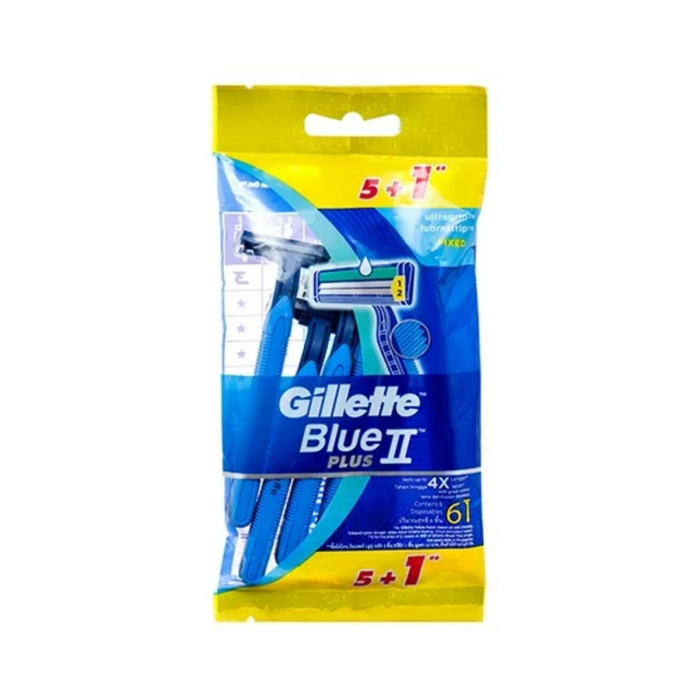 Gillette Blue Plus II Disposable Razors (6 ct) DestGlow
