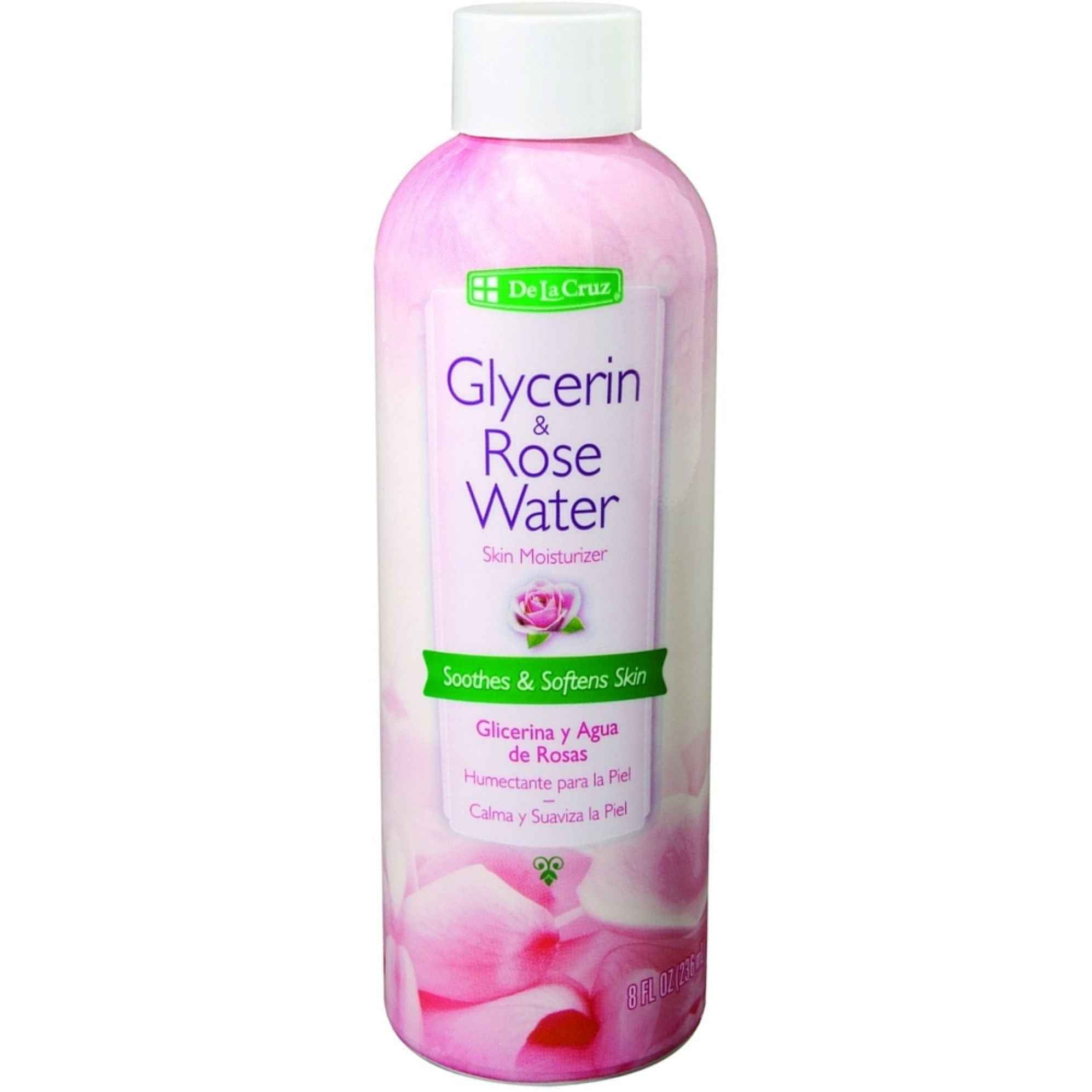 De La Cruz Glycerin & Rose Water, Skin & Hair Moisturizer, 8 Fl Oz (236 Ml) by Pasteur Pharmacy