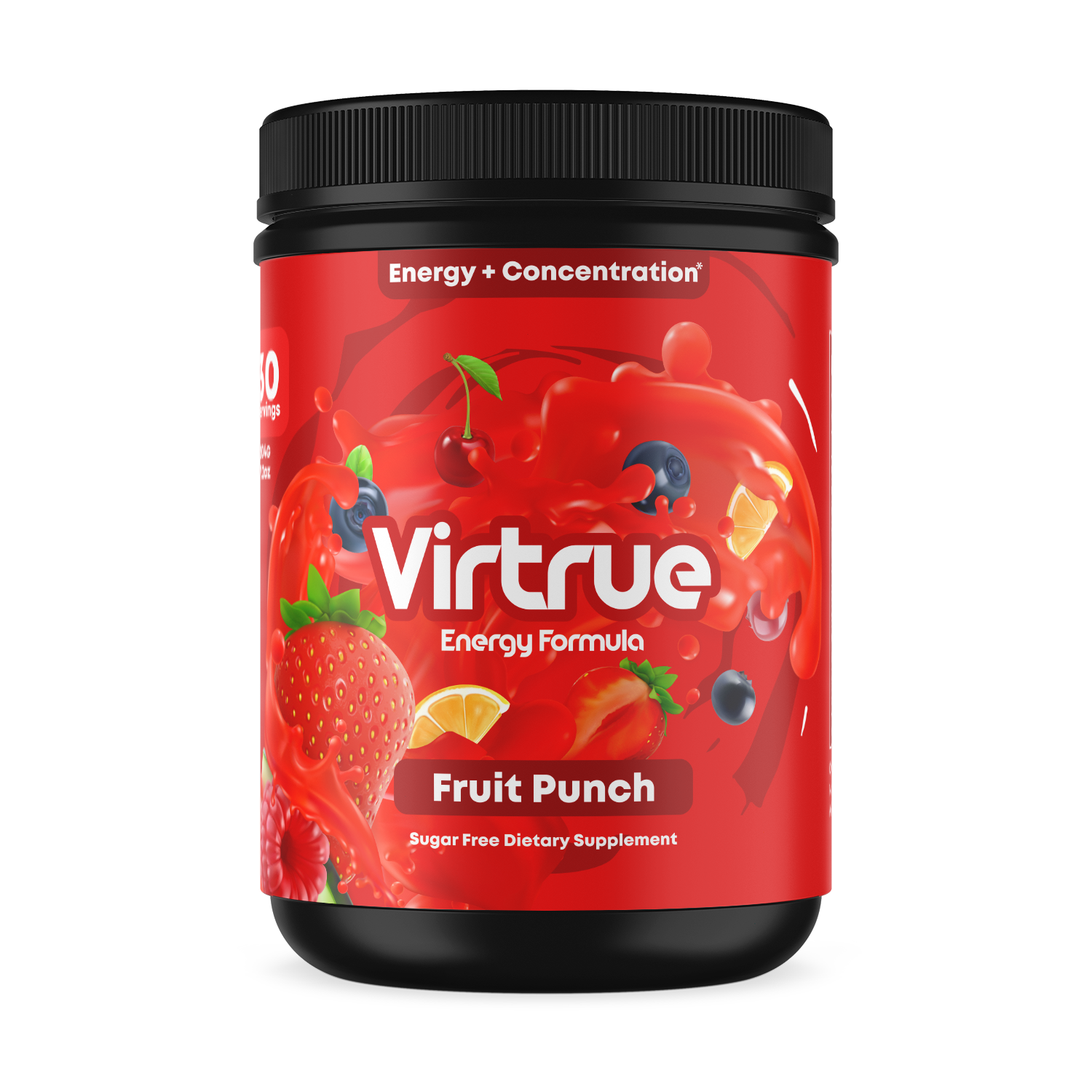 Fruit Punch Pre-Workout Energy Powder + Focus Boost & Hydration | Sugar Free by Virtrue