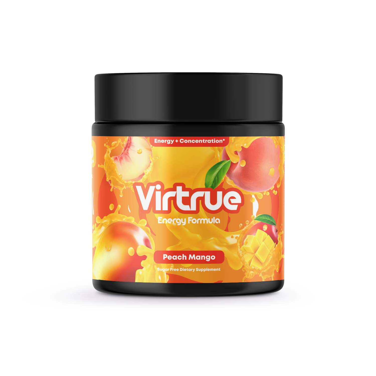 Peach Mango Pre-Workout Energy Powder + Focus Boost & Hydration | Sugar Free by Virtrue
