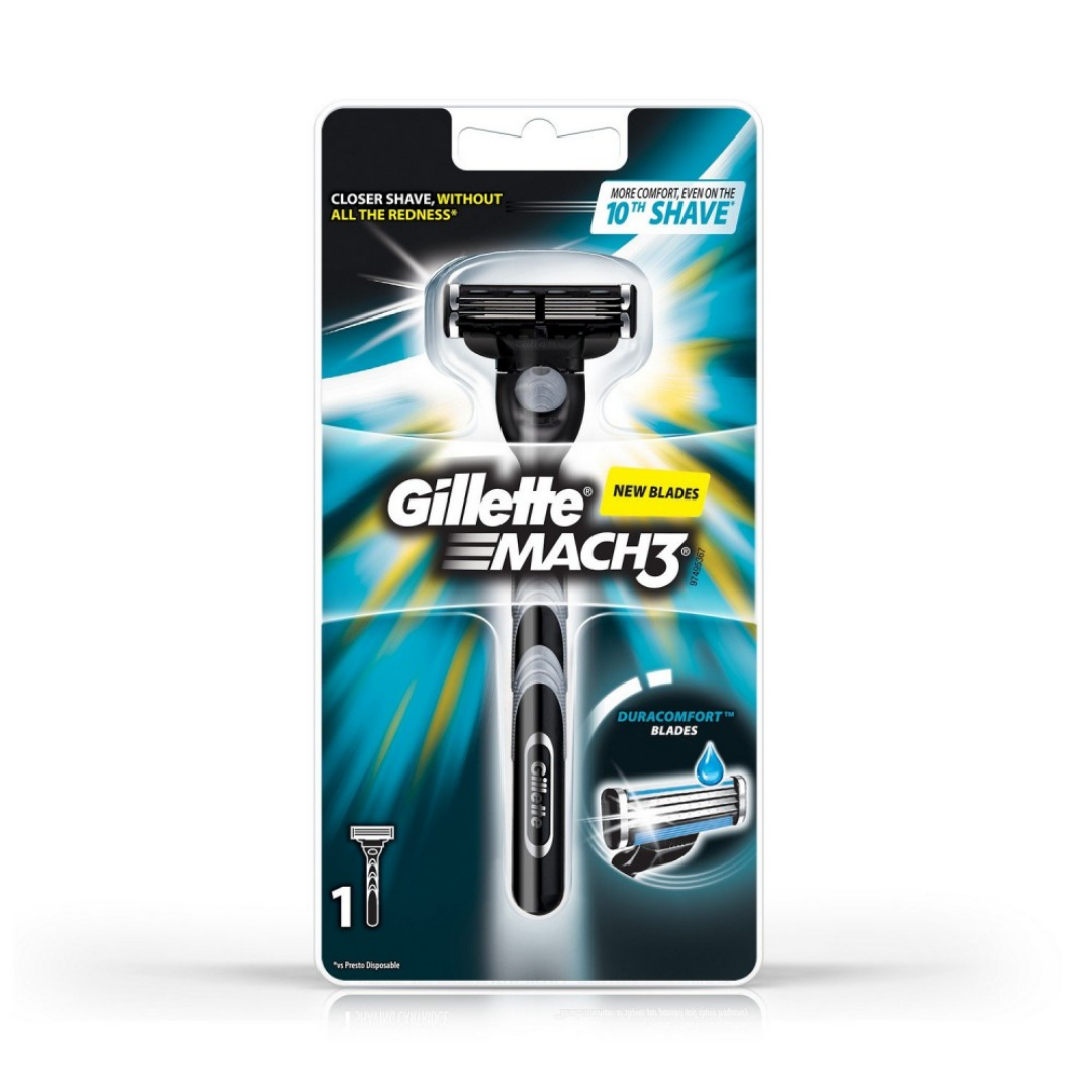 Gillette Mach3 Razor for Men (1 Handle + 1 Blade) DestGlow