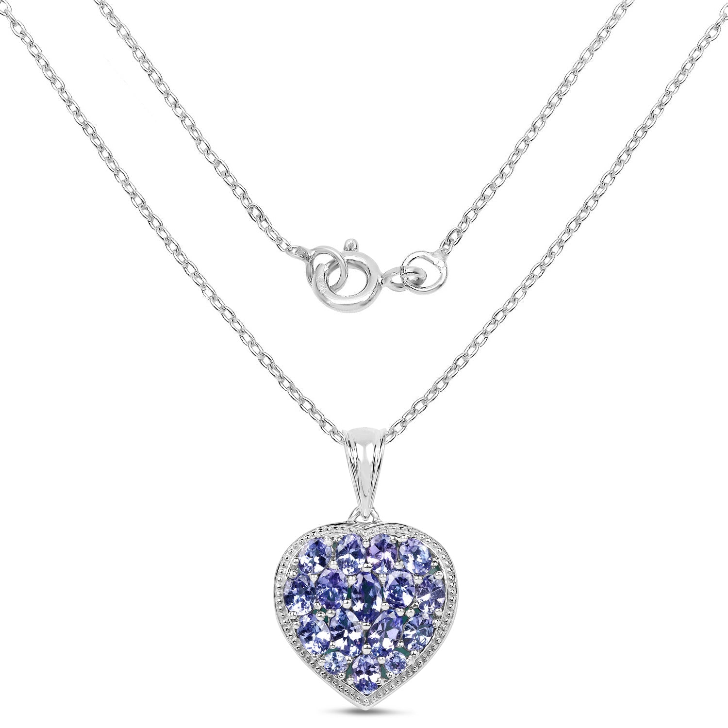 9.79 Carat Genuine Amazonite & Tanzanite .925 Sterling Silver Pendant by Bids.com