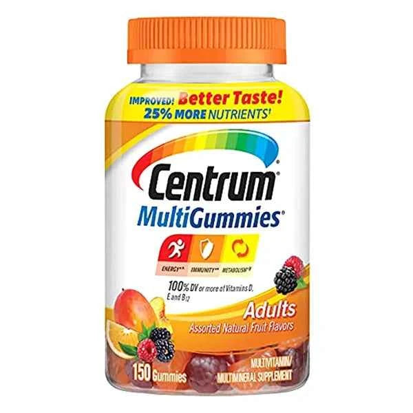 Centrum MultiGummies Gummy Multivitamin For Adults, Multivitamin/Multimineral Supplement With Vitamins D, B And E, Assorted Fruit Flavor