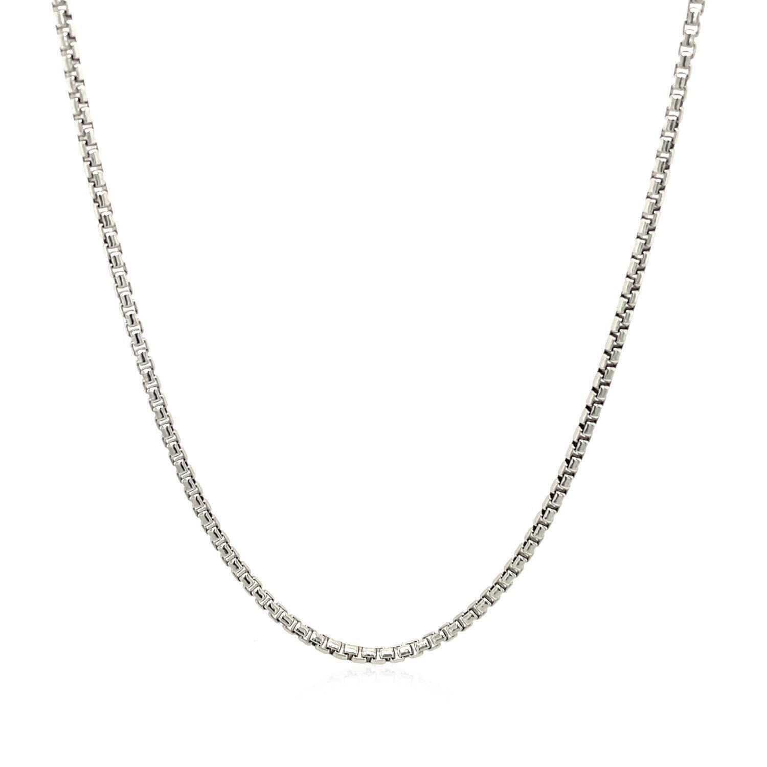 Sterling Silver Rhodium Plated Round Box Chain 1.5mm by Bids.com