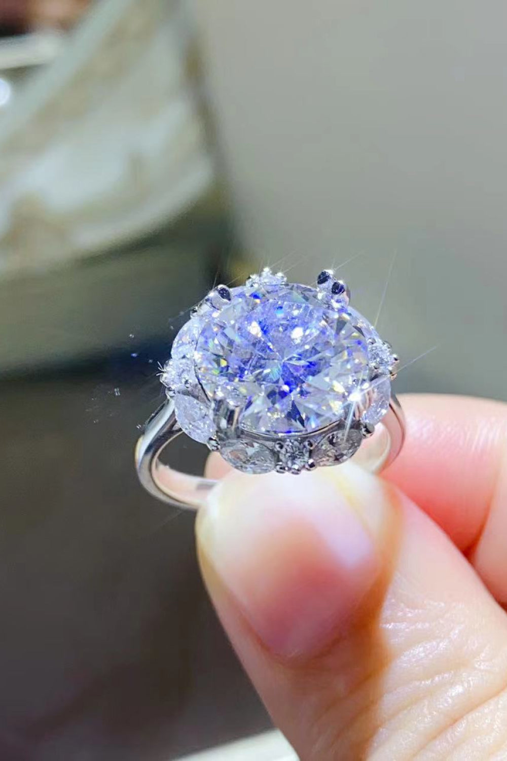 5 Carat Brilliant Round Cut Sparkala™ Platinum Over Pure Sterling Silver Ring by Sparkala