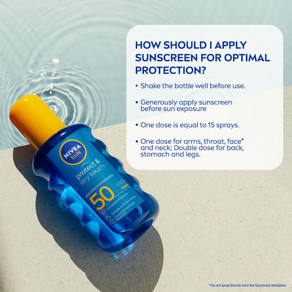 Nivea Sun Dry Touch SPF 50, Transparent Sunscreen Spray