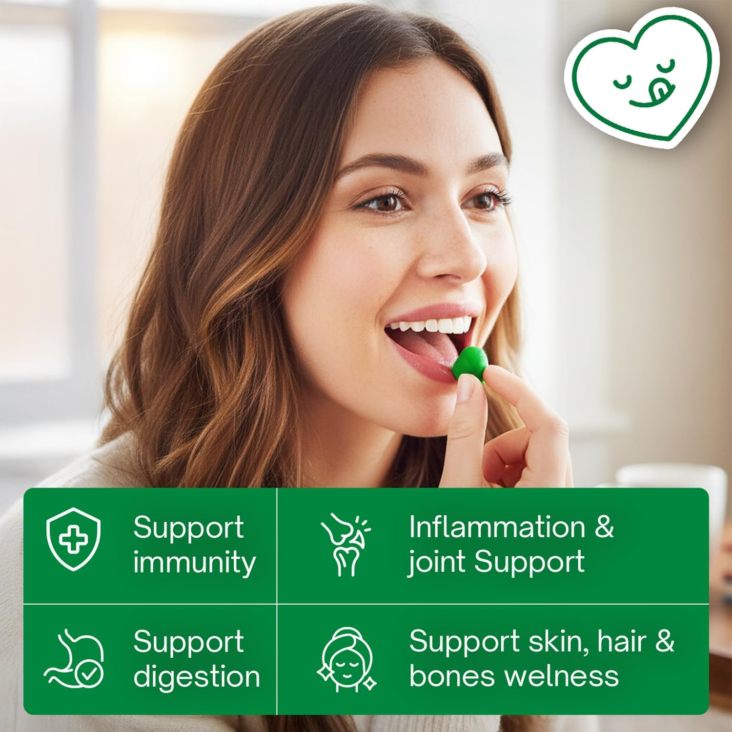 Moringa Gummies with Ginger, Turmeric & Probiotics | Vegan, Sugar-Free Chewables| Plant-Based Pectin Formula with Vitamin C by FreshDrinkUS - Natural and Premium Herbal Tea