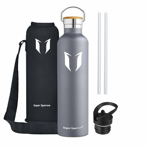 Insulated Stainless Steel Water Bottle 32oz - Double Wall Vacuum Insulated, BPA Free, Leak Proof