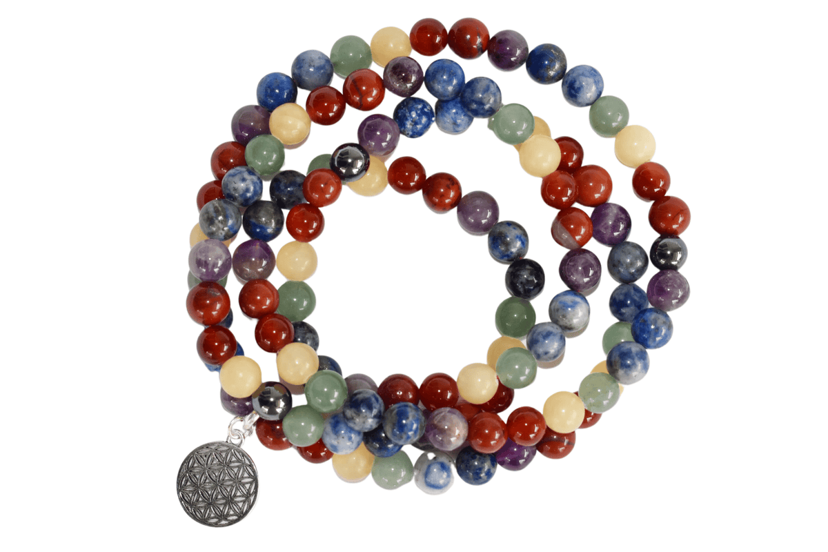 7 Chakra Beads Mala Bracelet, 108 Prayer Beads Necklace DestGlow