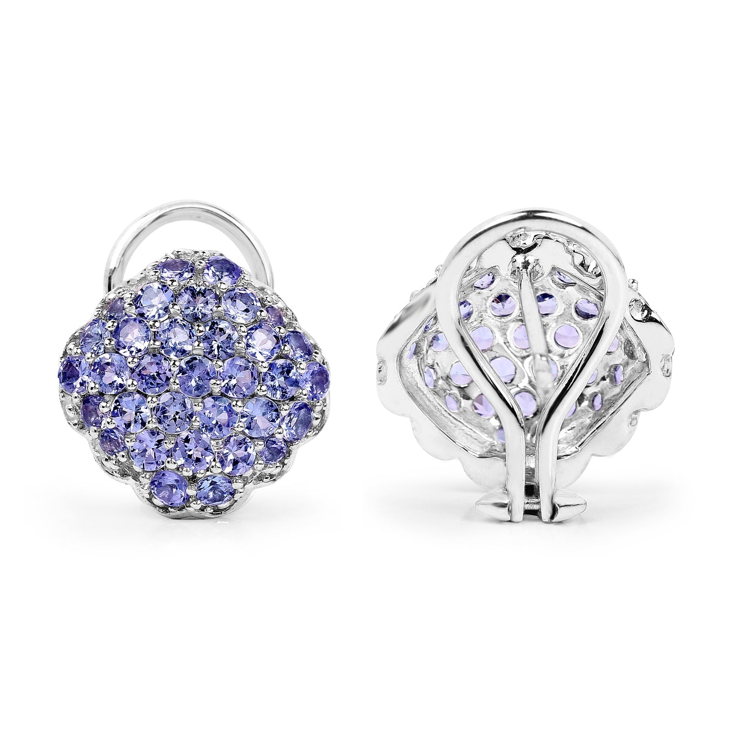 3.14 Carat Genuine Tanzanite .925 Sterling Silver Earrings DestGlow