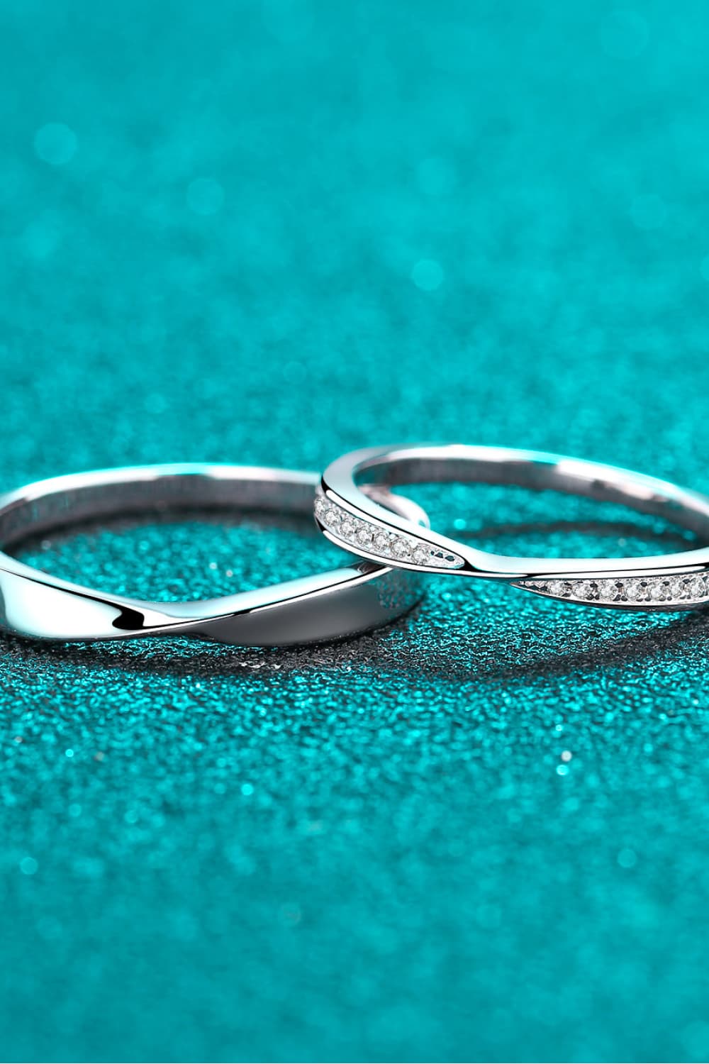 Minimalist 925 Sterling Silver Ring Set (Rhodium Over Sterling Silver) by Sparkala