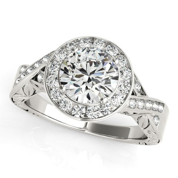 Halo Set Diamond Engagement Ring in 14k White Gold (1 5/8 cttw) by Bids.com