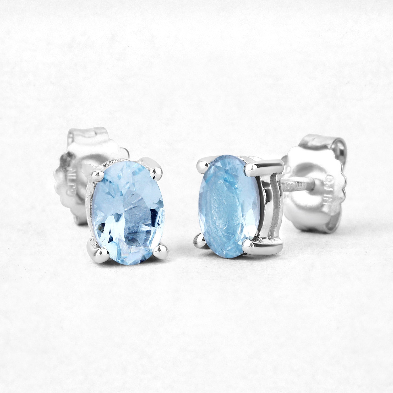0.72 Carat Genuine Aquamarine .925 Sterling Silver Earrings by Bids.com