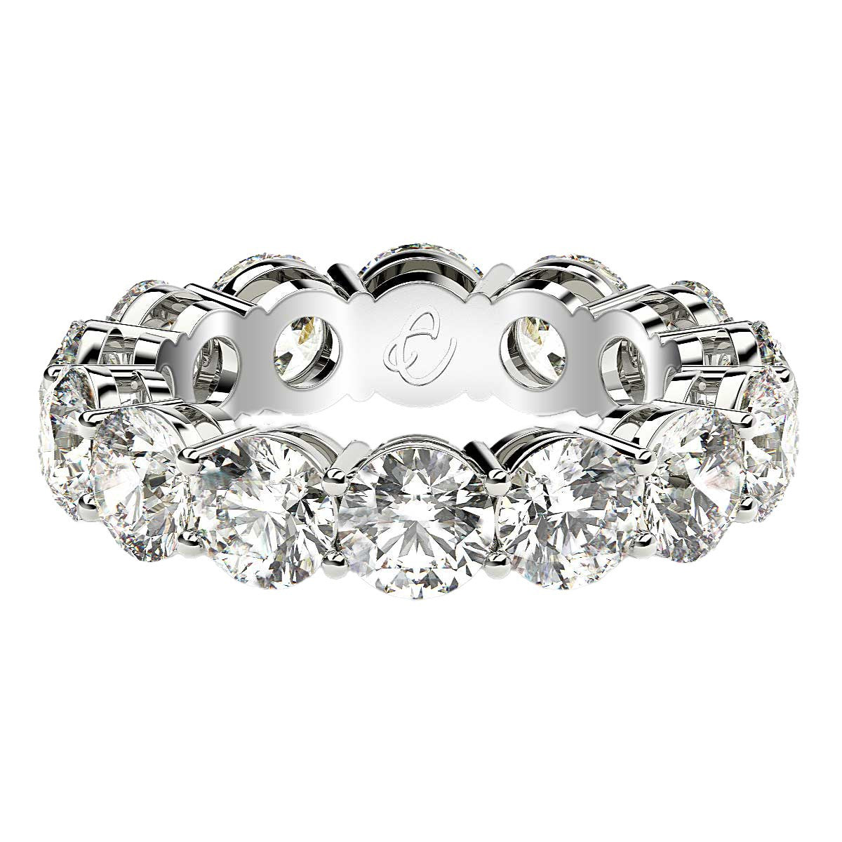 Round Cut Lab Grown Diamond Eternity Ring in 14k White Gold (6 cttw FG/VS2) by Bids.com