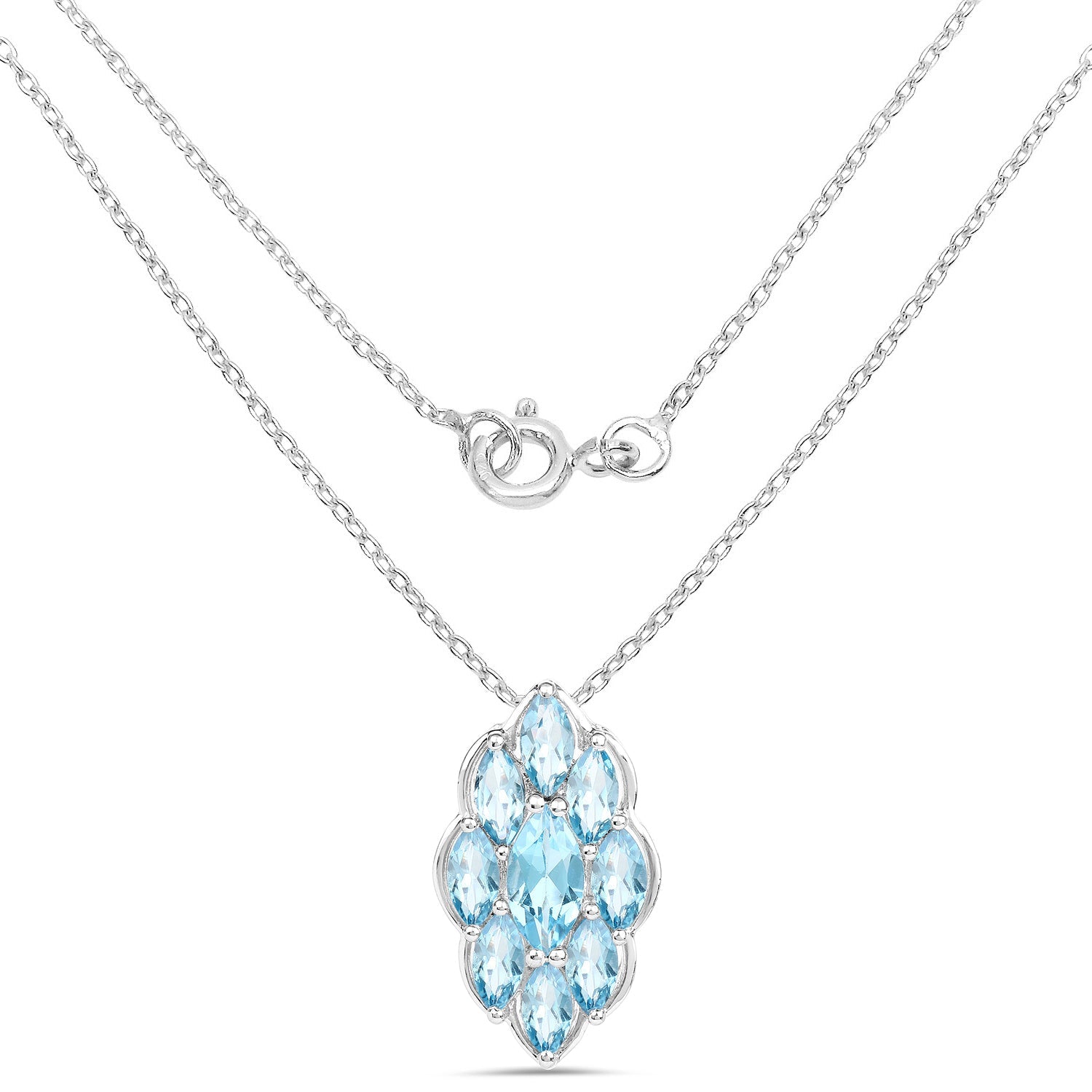 4.77 Carat Genuine Swiss Blue Topaz .925 Sterling Silver Pendant by Bids.com