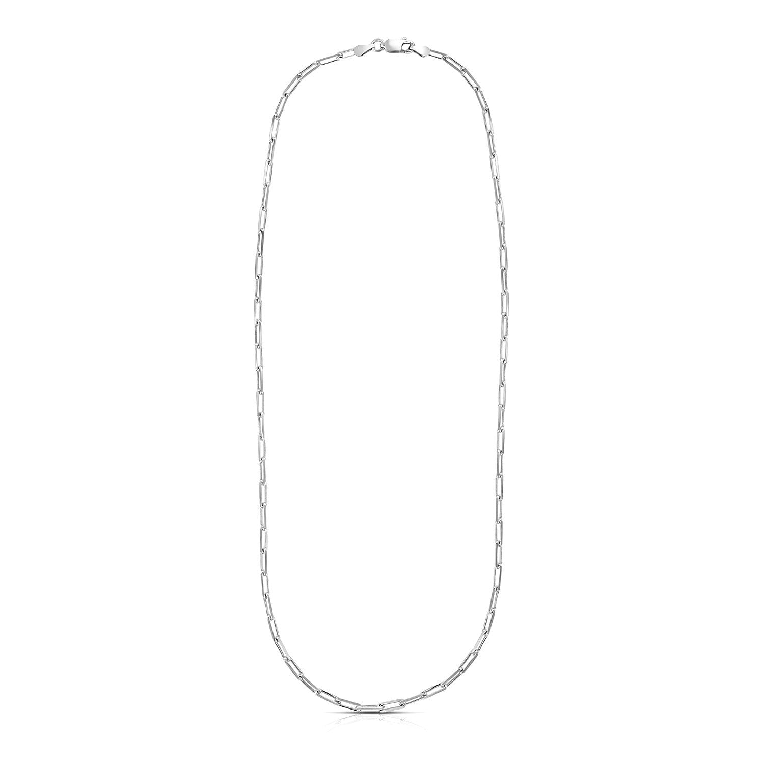 Sterling Silver Rhodium Plated Paperclip Chain (3.0 mm) by Bids.com