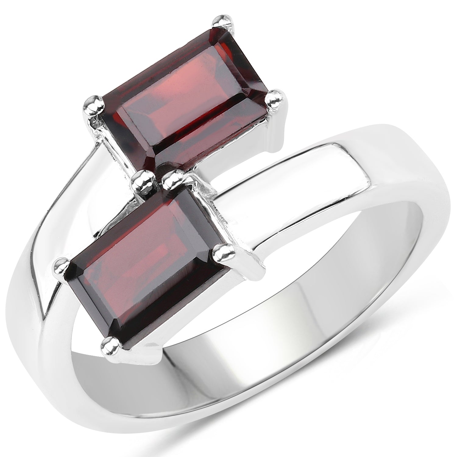 2.40 Carat Genuine Garnet .925 Sterling Silver Ring by Bids.com