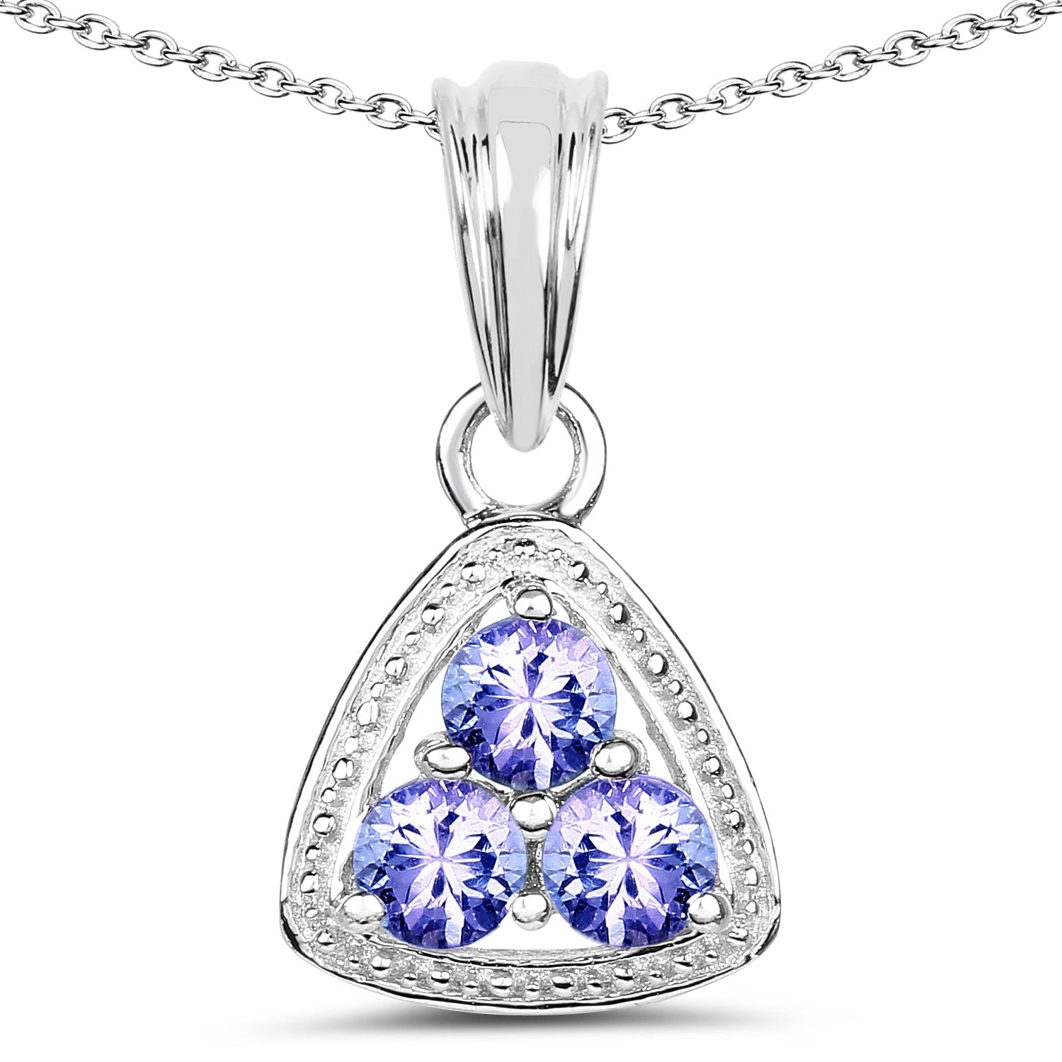0.69 Carat Genuine Tanzanite .925 Sterling Silver Pendant DestGlow