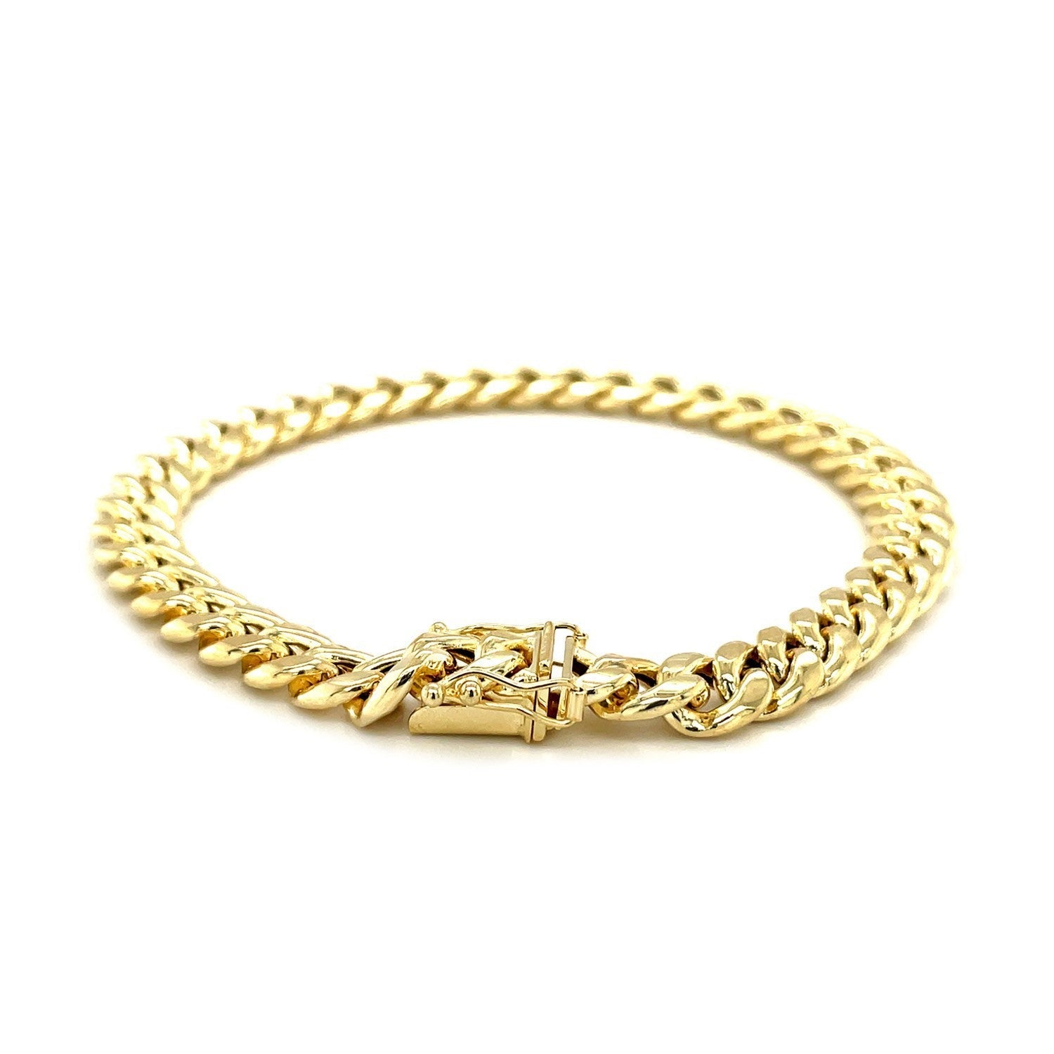 10k Yellow Gold Semi Solid Miami Cuban Bracelet (7.20 mm) by Bids.com