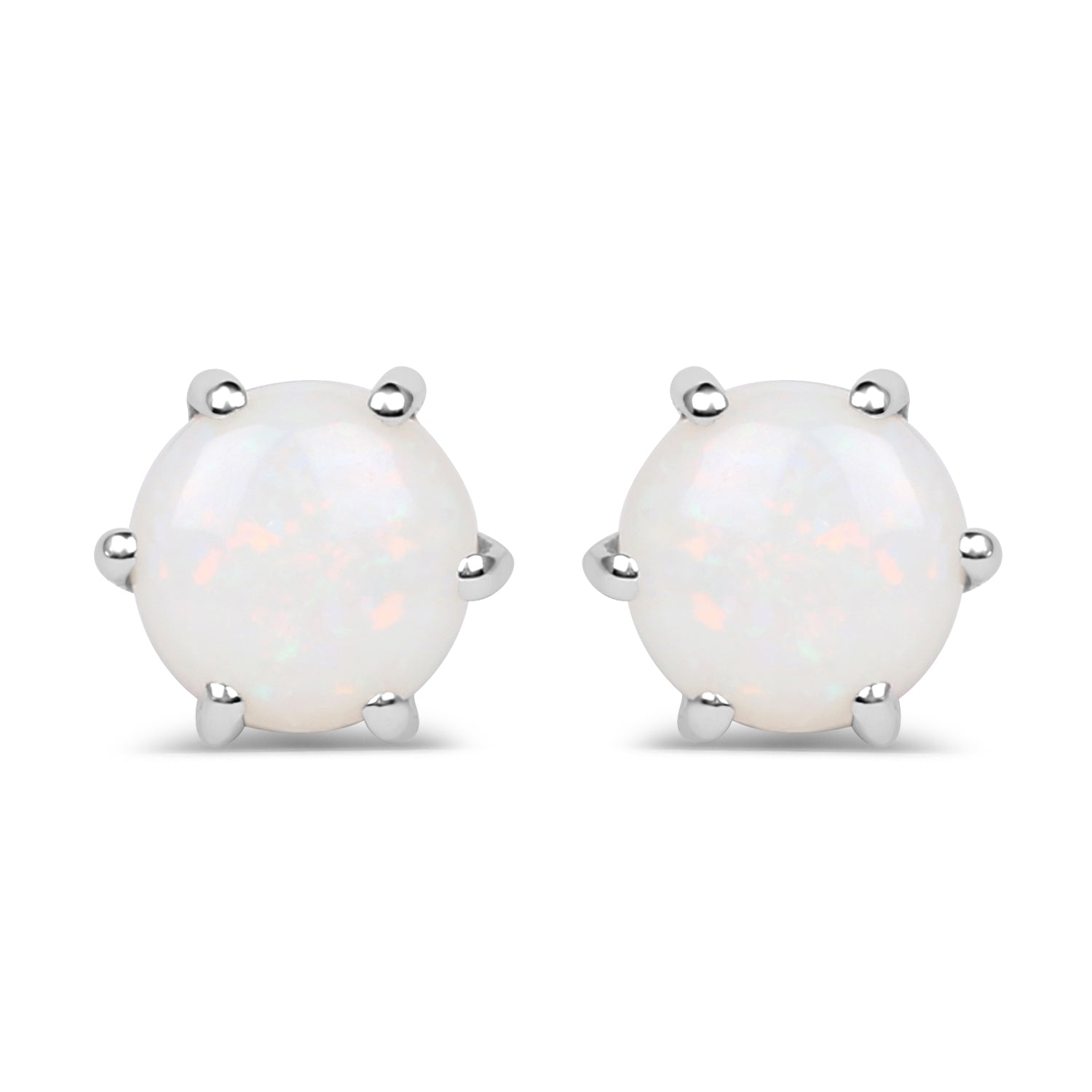 0.74 Carat Genuine Opal .925 Sterling Silver Earrings DestGlow