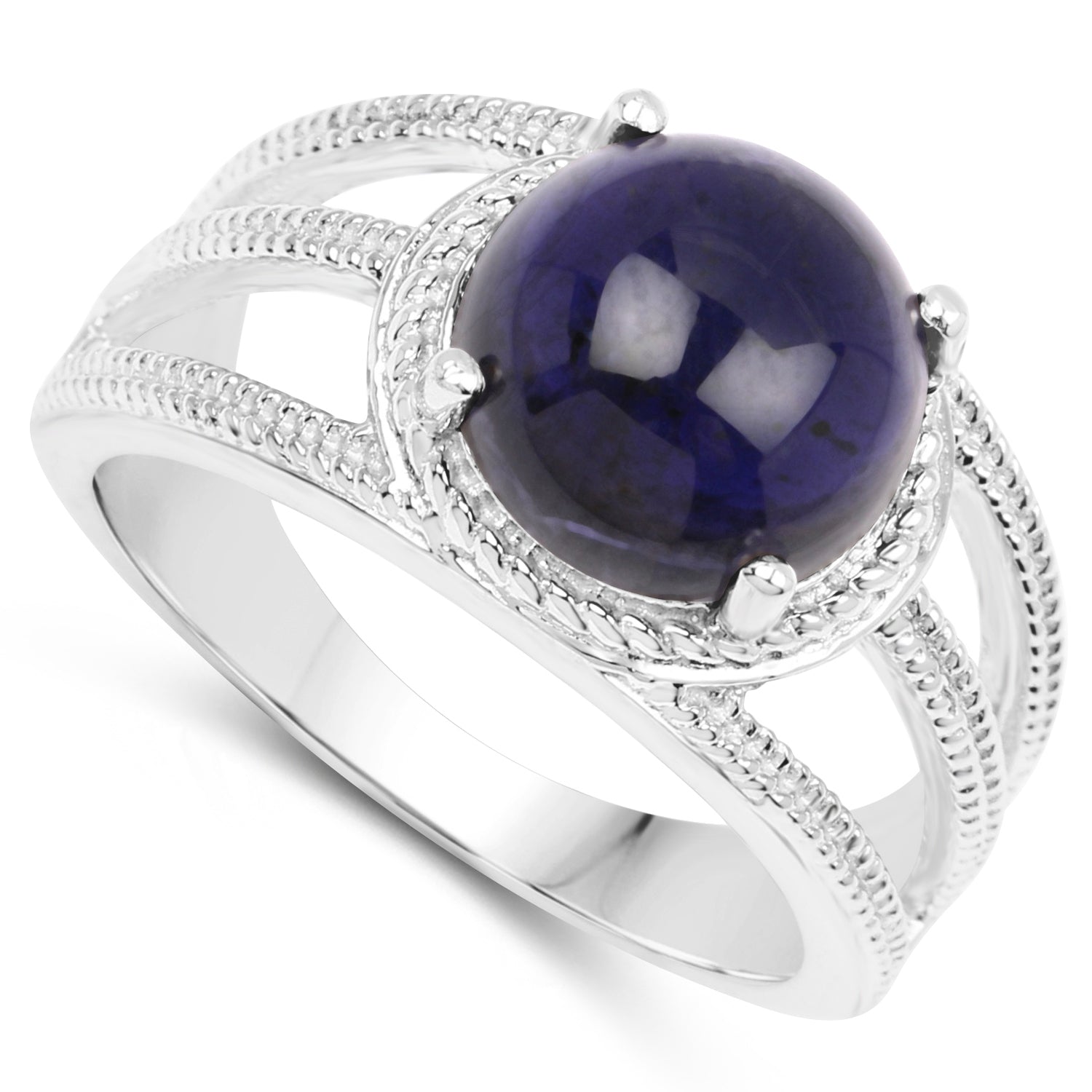 3.65 Carat Genuine Iolite .925 Sterling Silver Ring by Bids.com
