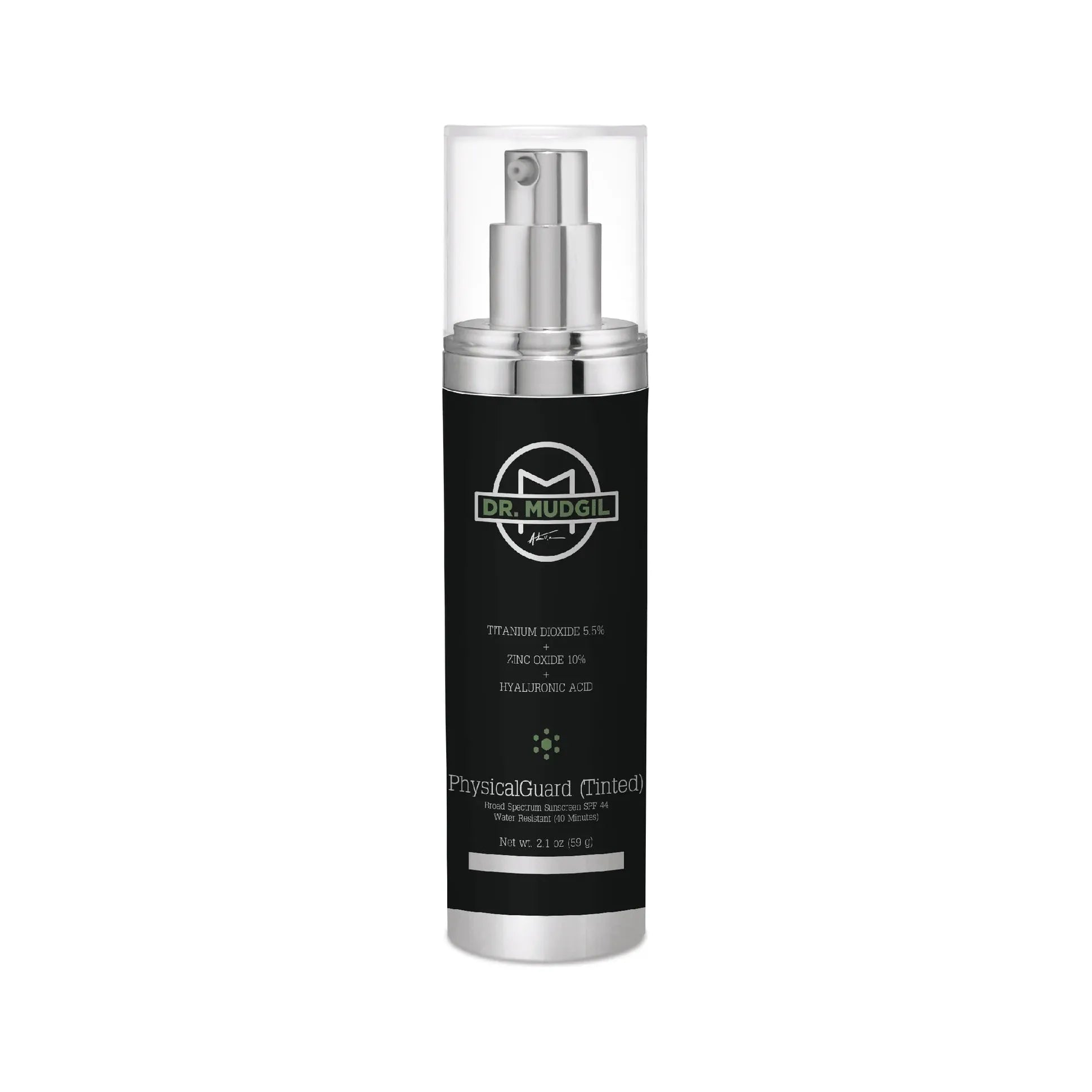 Wholly Kaw Dr. Mudgil PhysicalGuard (Tinted) with Titanium Dioxide 5.5% Zinc Oxide 10% Hyaluronic Acid Medical Grade Dermatologist Approved SPF 44 SunScreen 57g by Pasteur Pharmacy