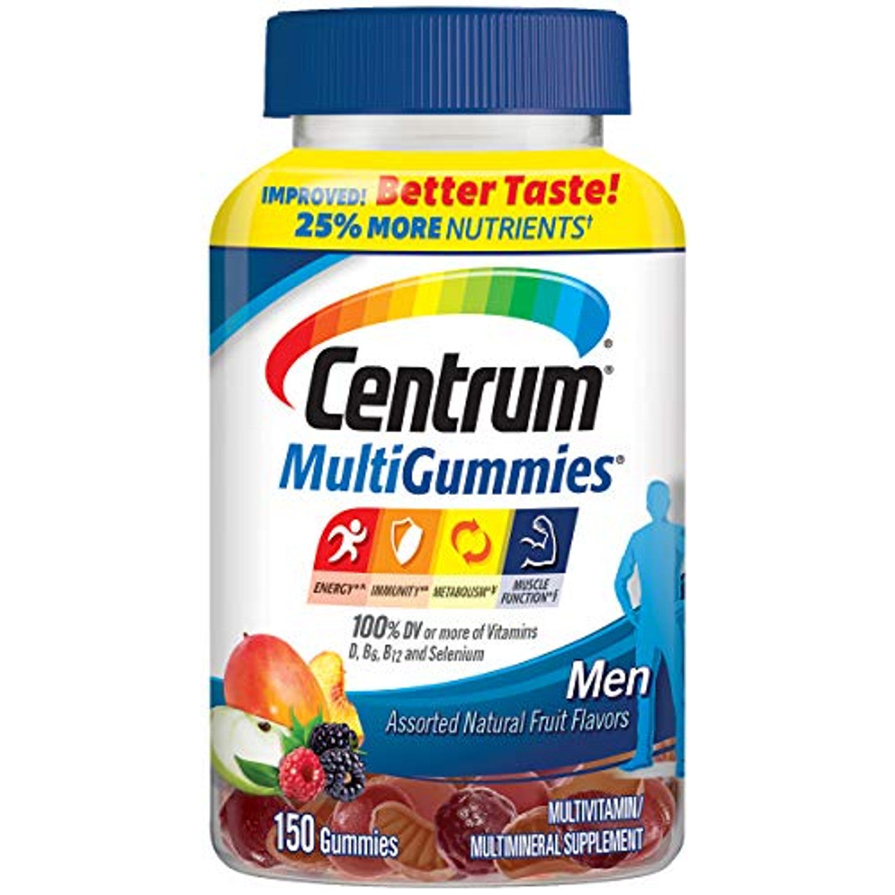 Centrum MultiGummies Gummy Multivitamin For Men, Multivitamin/Multimineral Supplement With Selenium, Antioxidants And Vitamin D3, Assorted Fruit Flavor by Pasteur Pharmacy
