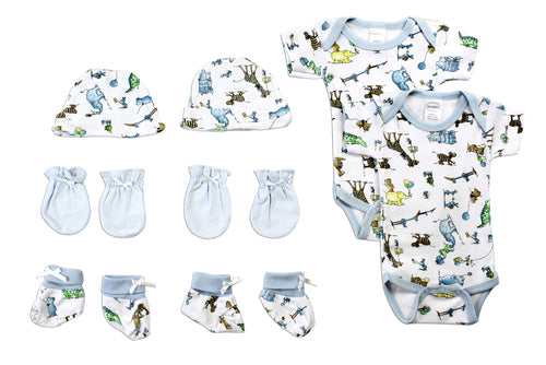 Newborn Baby Boys 8-Piece Layette Baby Shower Gift Set