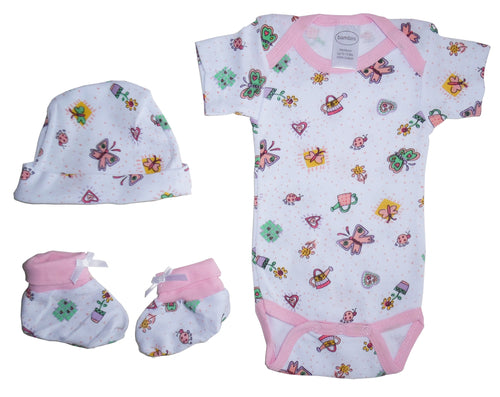 3-Piece Newborn Baby Girl Gift Set - Pink Layette Essentials