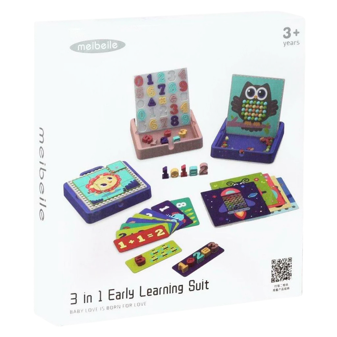 Meibeile 3-in-1 Early Learning Mosaic Pegboard & Math Suit DestGlow