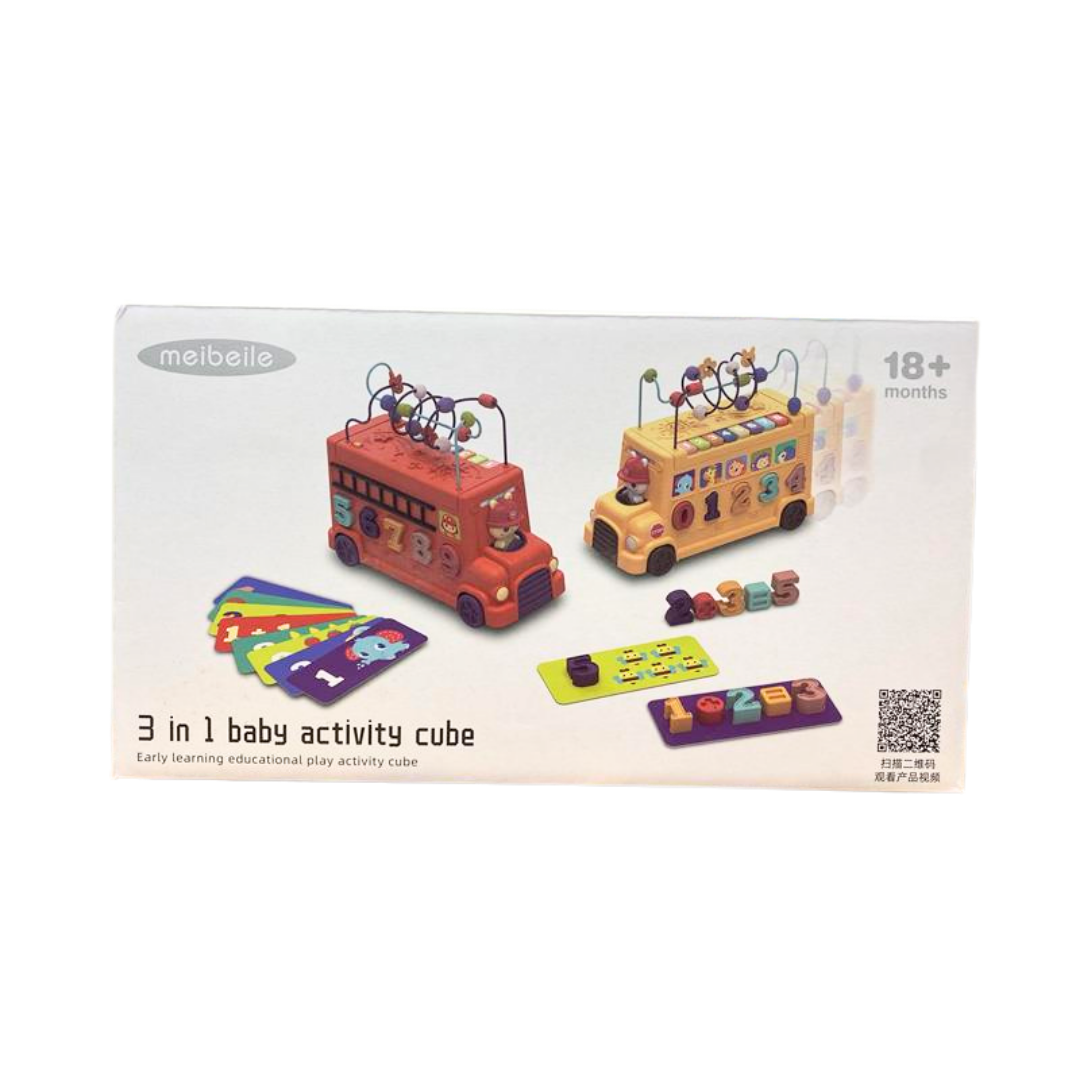 Meibeile 3-in-1 Baby Activity Bus with Bead Maze & Shape Sorter by Farmacias Savia