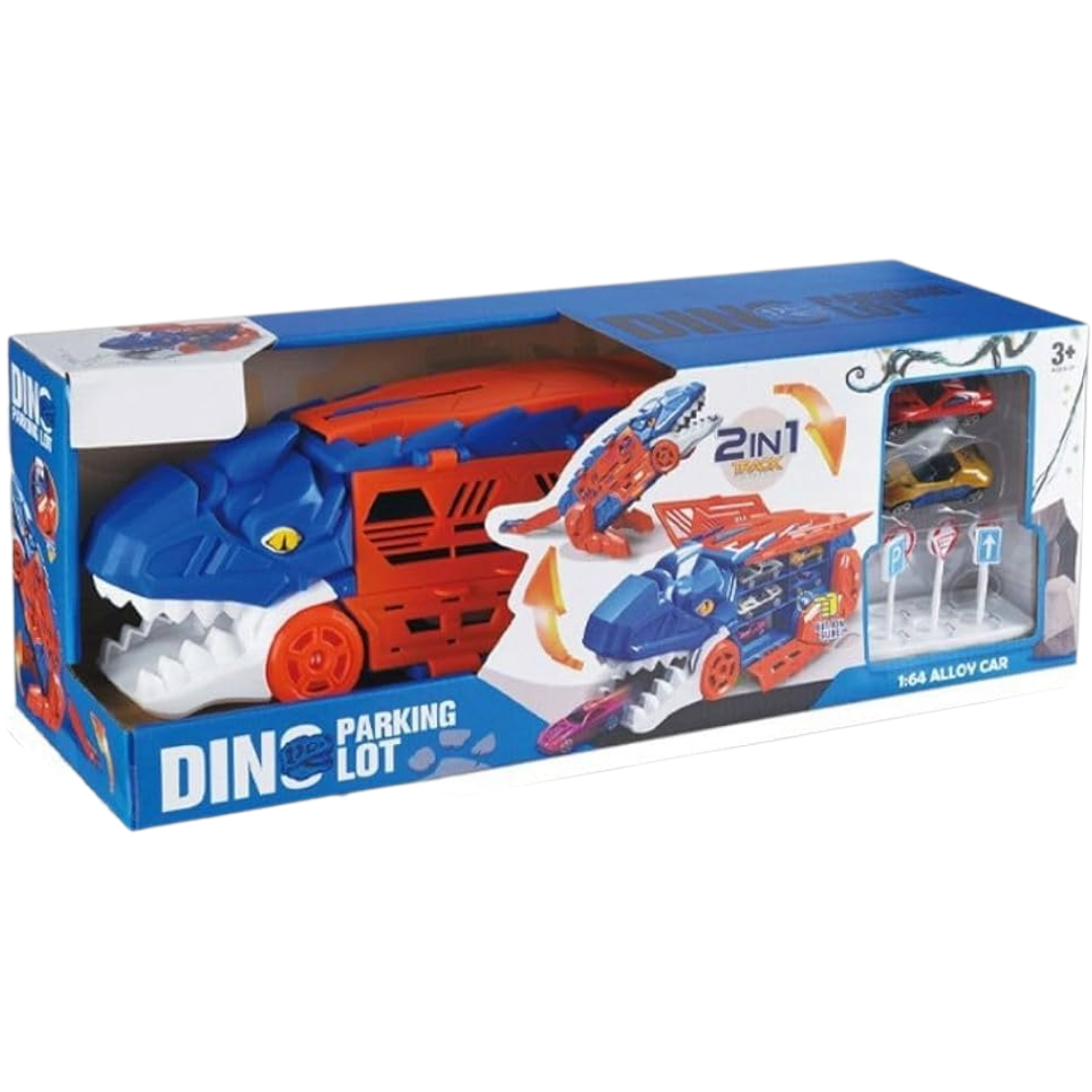 Six Six Zero 2-in-1 Dinosaur Transport Truck & Parking Lot Playset DestGlow