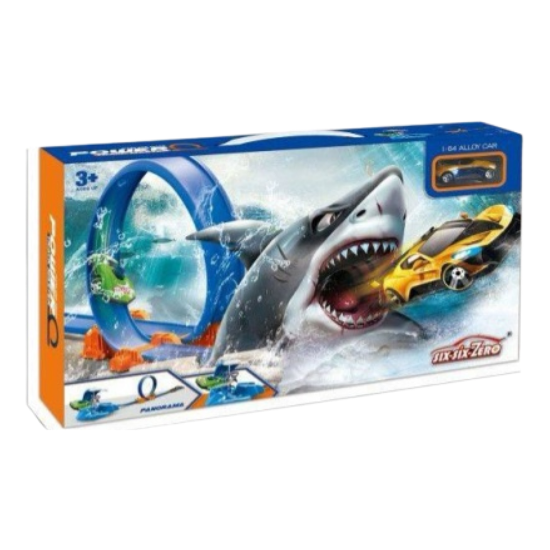 Six Six Zero Power Track Master Loop Playset with Alloy Car DestGlow