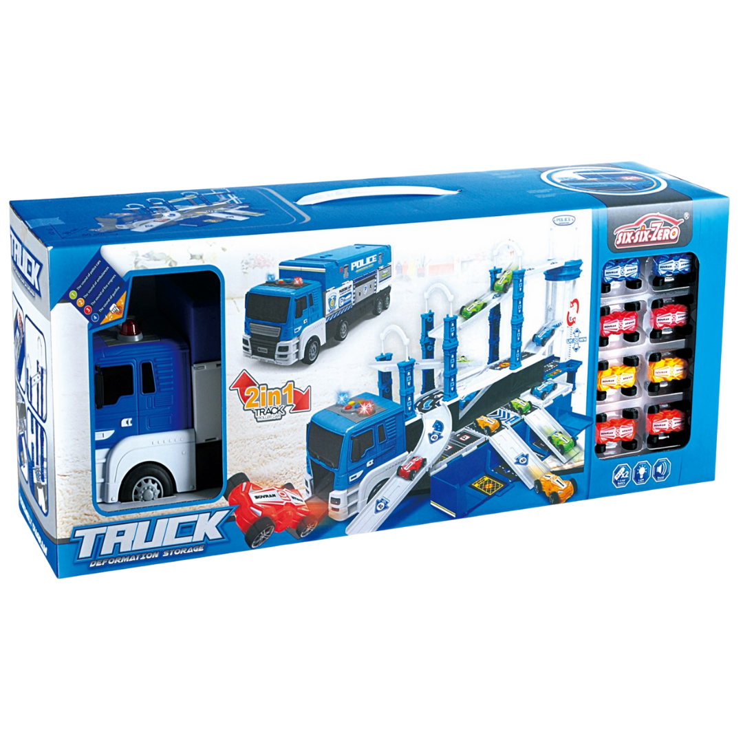 Six Six Zero 2-in-1 Fire Truck Deformation Storage Playset (12 Alloy Cars) DestGlow