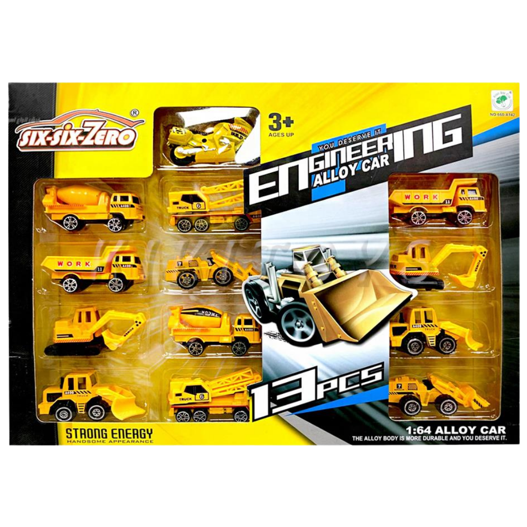 Six Six Zero Engineering Alloy Construction Vehicle Set (13 Pcs) DestGlow