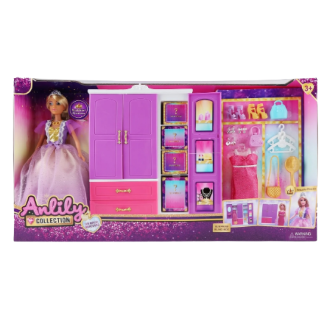 Anlily Magic Wardrobe Closet Playset with Doll & Fashion Accessories DestGlow