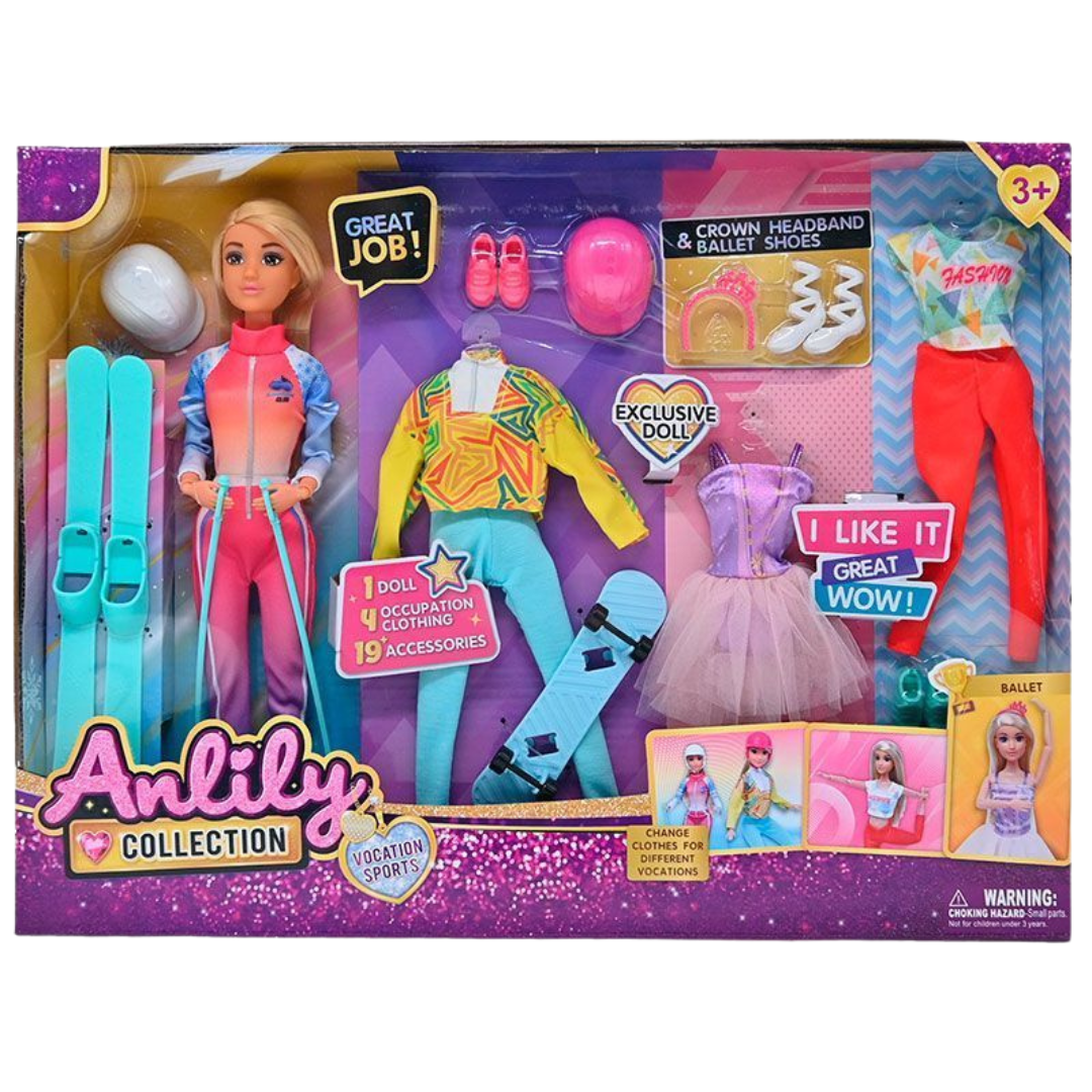 Anlily Collection Sports & Ballet Doll Set (3Y+) DestGlow