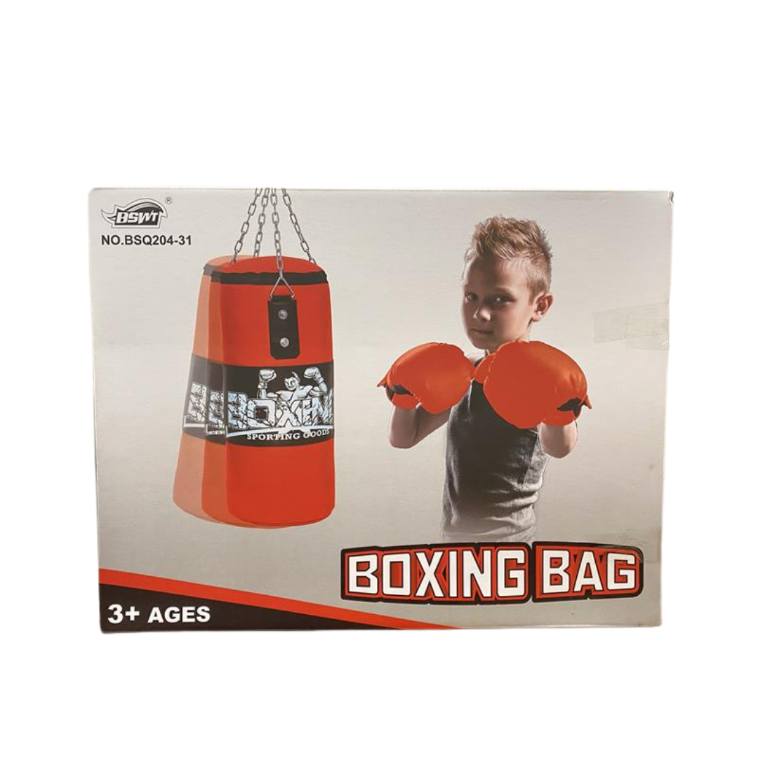 BSWT Kids Hanging Boxing Bag with Gloves (Red) DestGlow