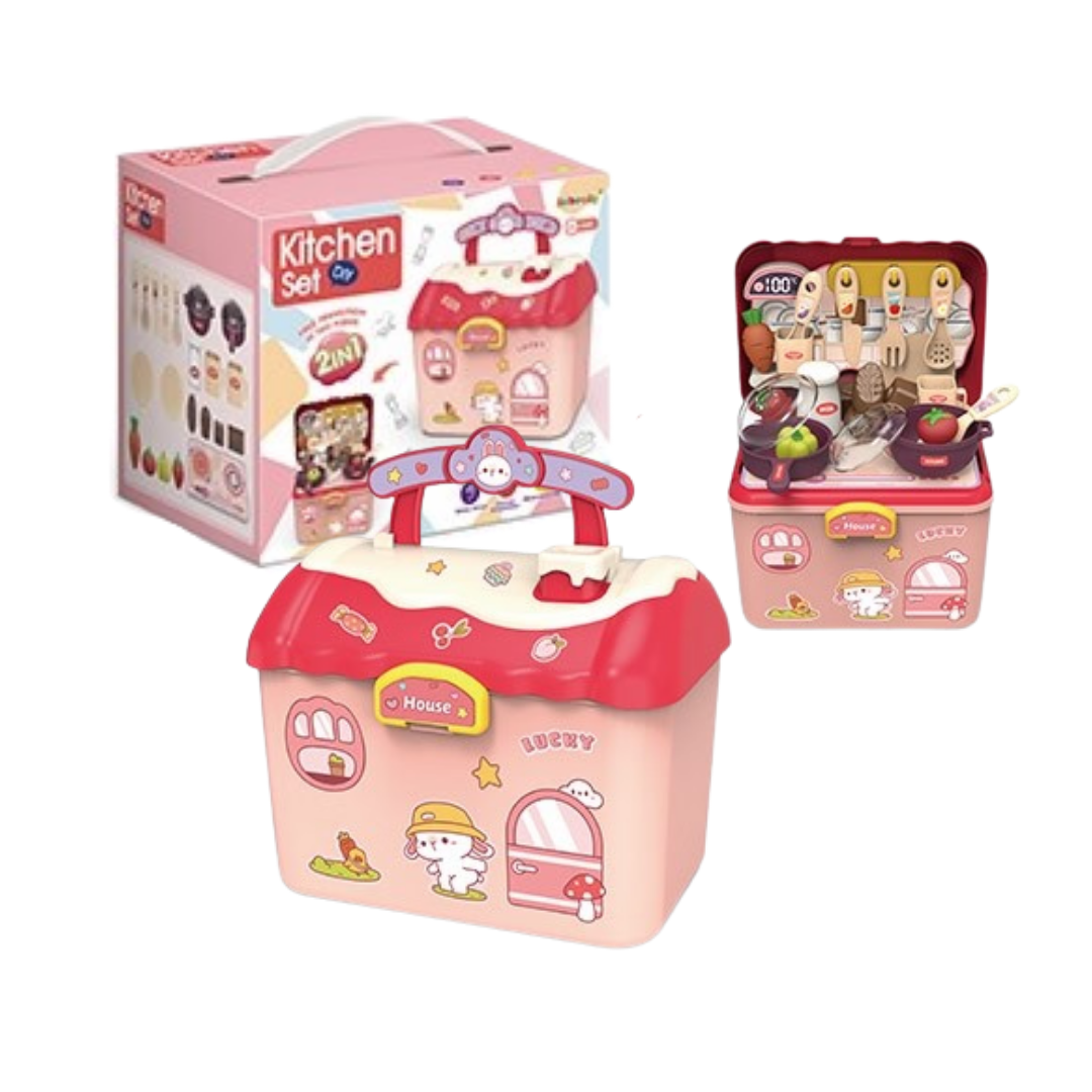 Deluxe 55-Piece Kids Kitchen Cookware Playset with Induction Hob by Farmacias Savia