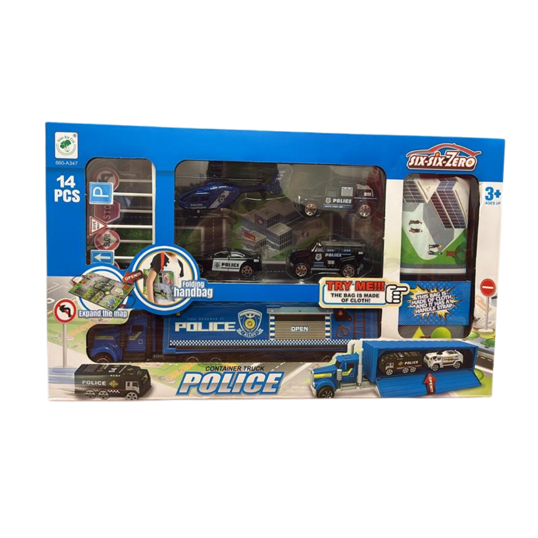 Elite Police Command Transport Truck Playset with Die-Cast Vehicles by Farmacias Savia