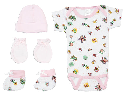 Newborn Baby Girls 4-Piece Layette Baby Shower Gift Set
