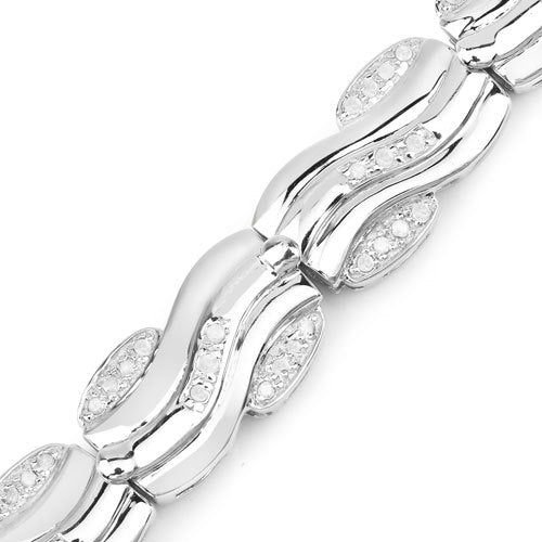 0.84 Carat Genuine White Diamond .925 Sterling Silver Bracelet by Bids.com