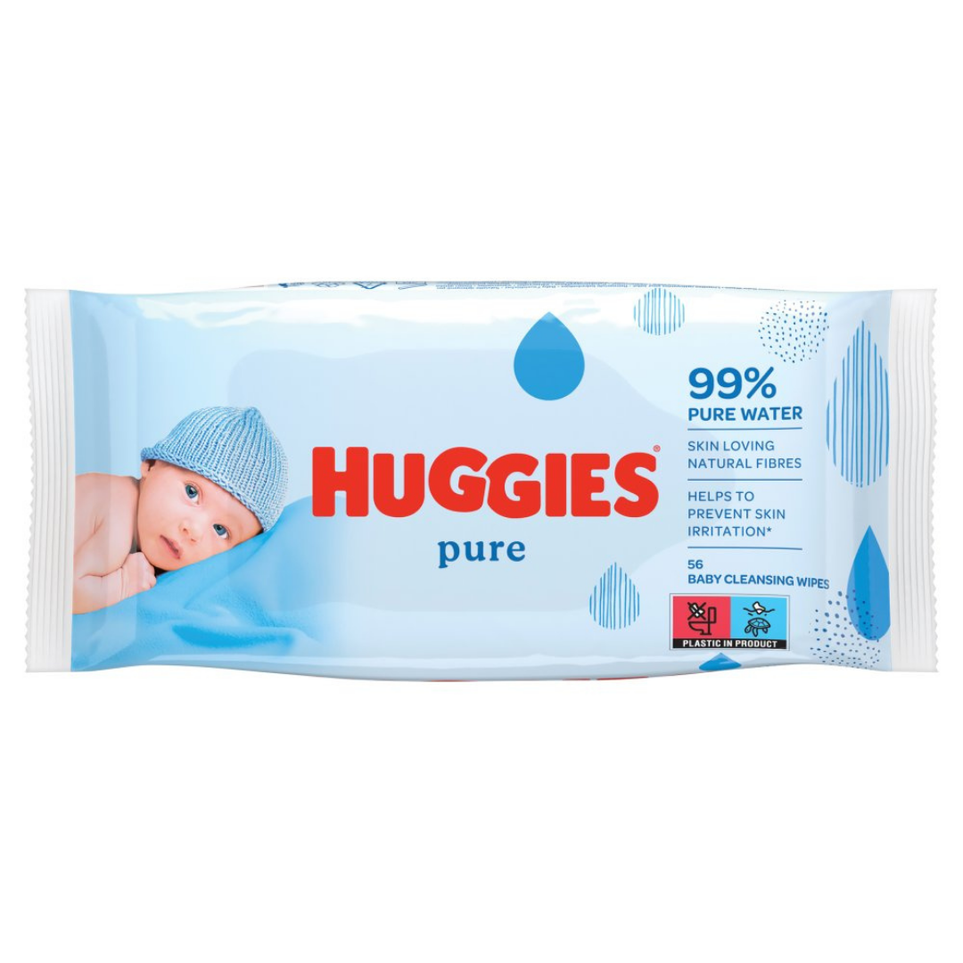 Huggies Pure Baby Wipes Fragrance Free (56 ct) DestGlow