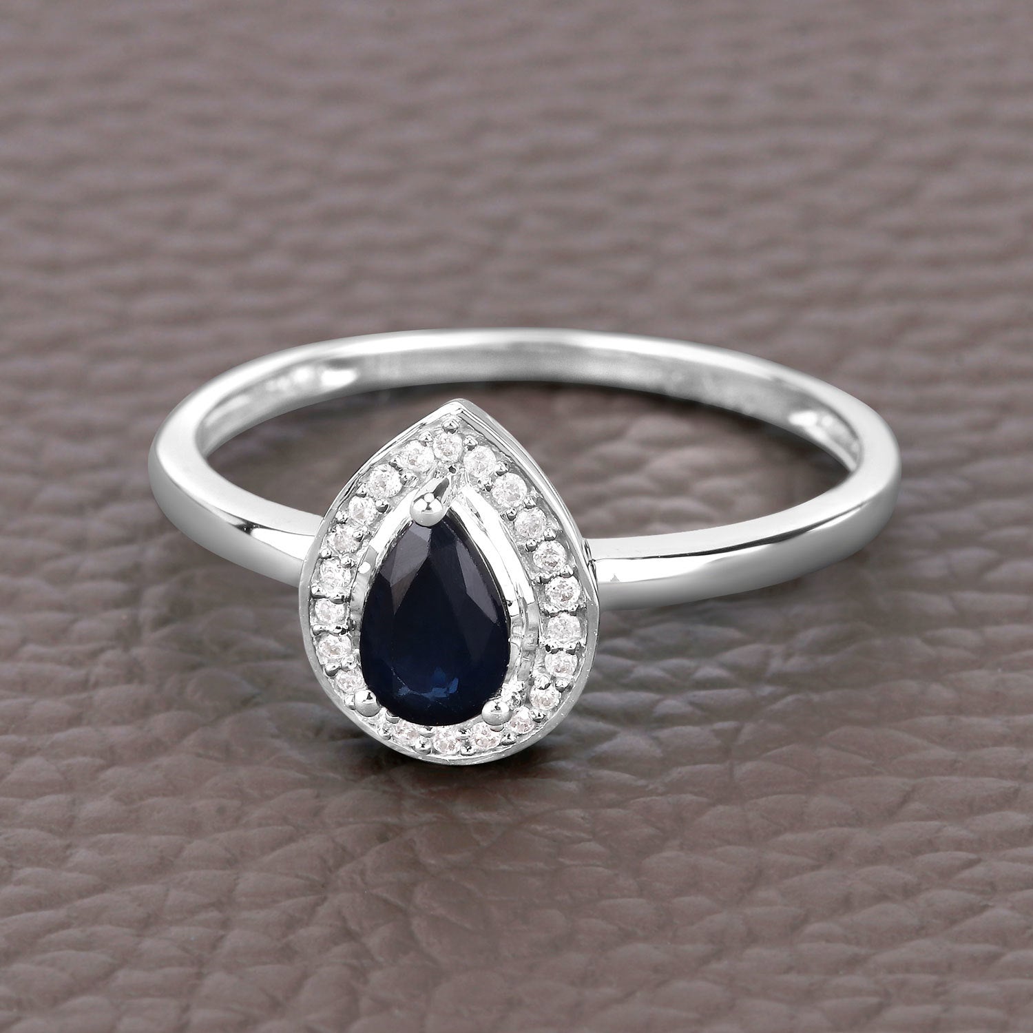 0.48 Carat Genuine Blue Sapphire and White Diamond 14K White Gold Ring by Bids.com