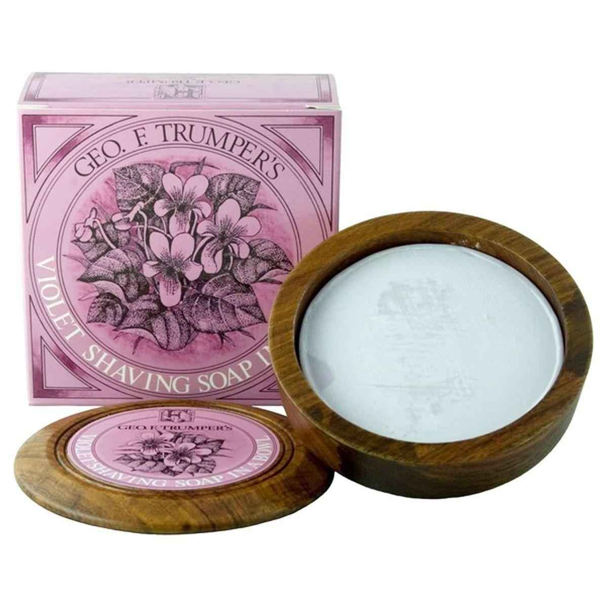 Geo. F. Trumper Violet Hard Shaving Soap Wooden Bowl 80g
