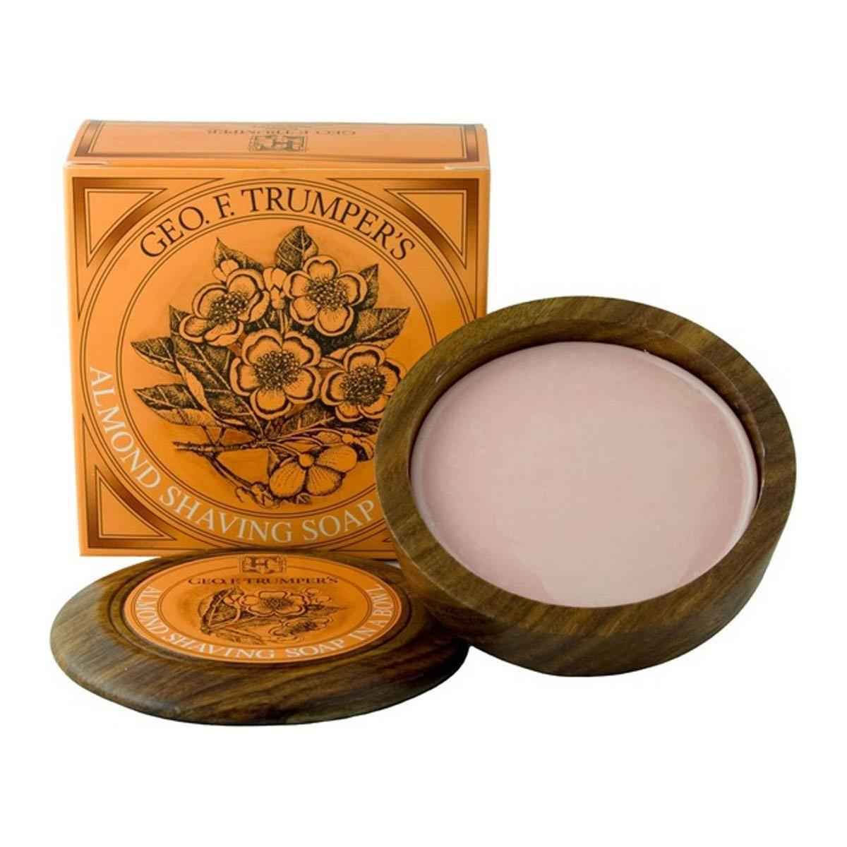 Geo. F. Trumper Almond Oil Hard Shaving Soap Wooden Bowl 80g