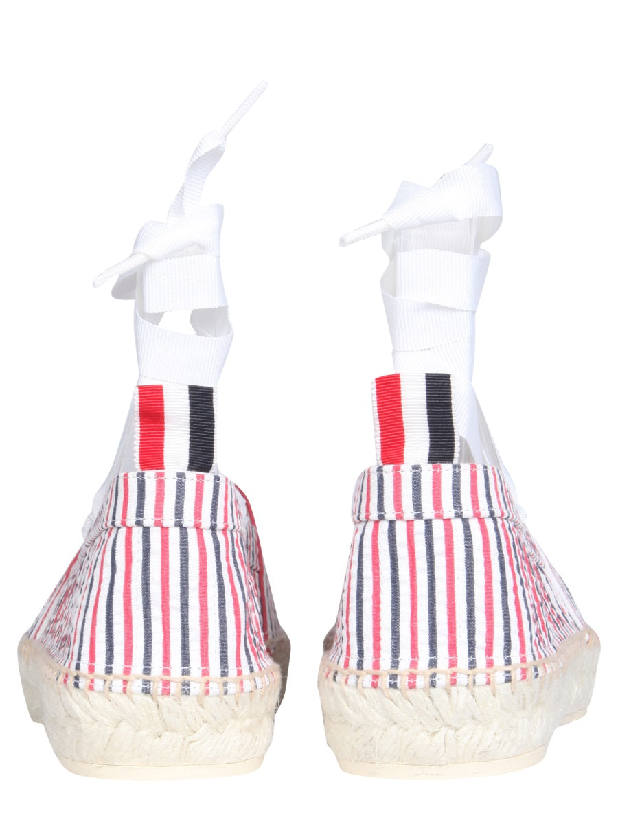 Thom Browne Women Seersucker Cotton Espadrilles DestGlow