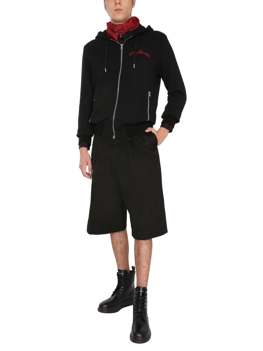 Alexander Mcqueen Men Hooded Sweatshirt With Zip DestGlow