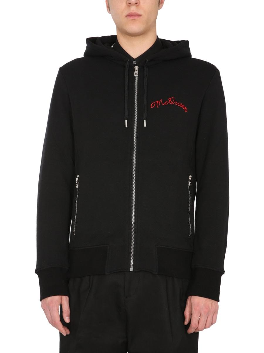 Alexander Mcqueen Men Hooded Sweatshirt With Zip DestGlow